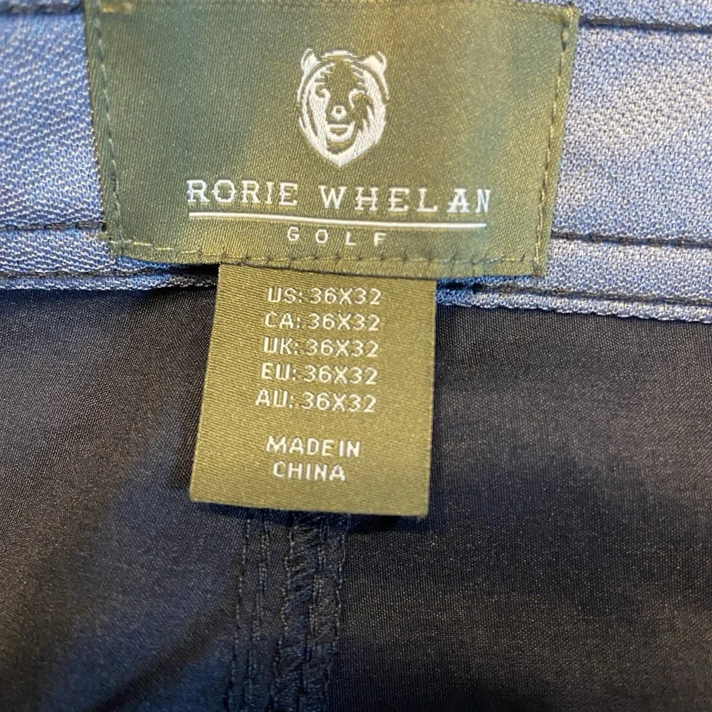 Rorie Whelan Golf Pants Mens 36‎ X 32 Black Performance Nylon/Spandex New